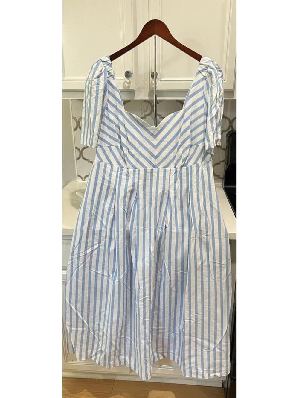 A New Day, Womens, Blue & White Striped Dress, Size 17